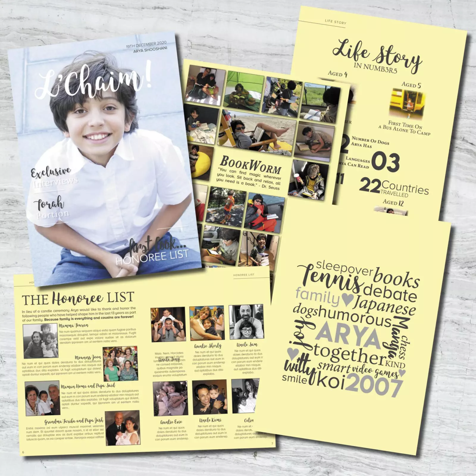 personalised bar mitzvah simcha magazine