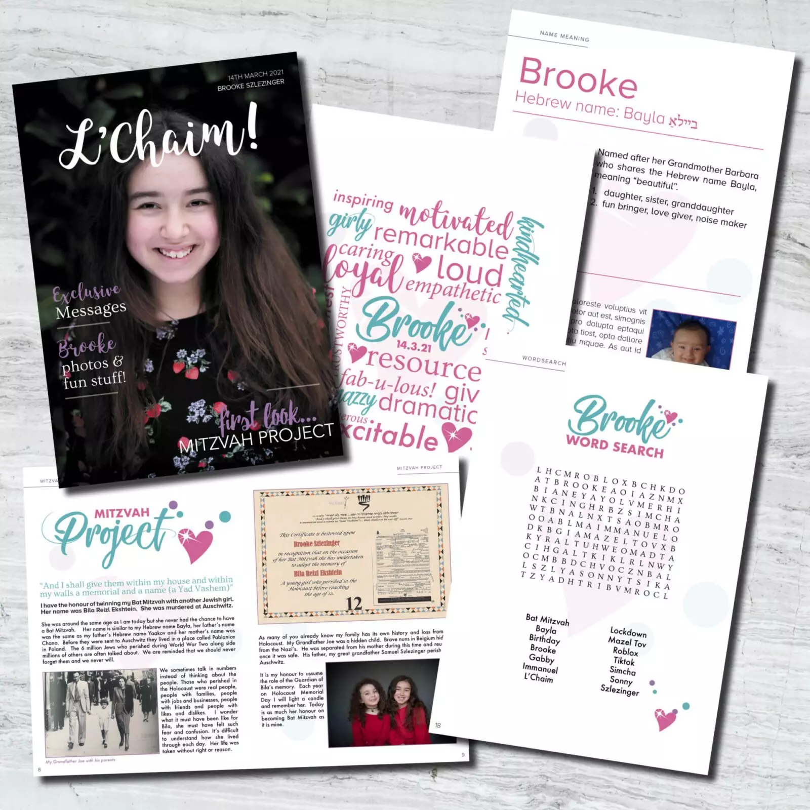 L'Chaim! personalised bat mitzvah simcha magazine