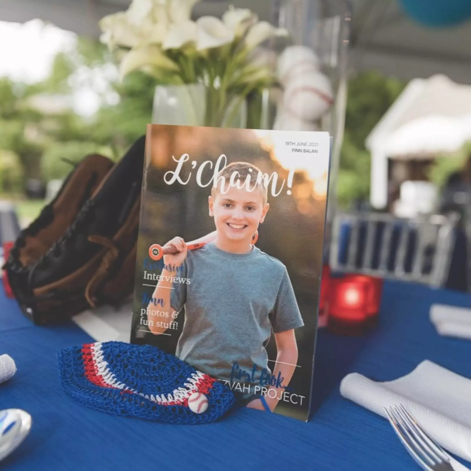 Baseball themed Bar mitzvah personalised magazine