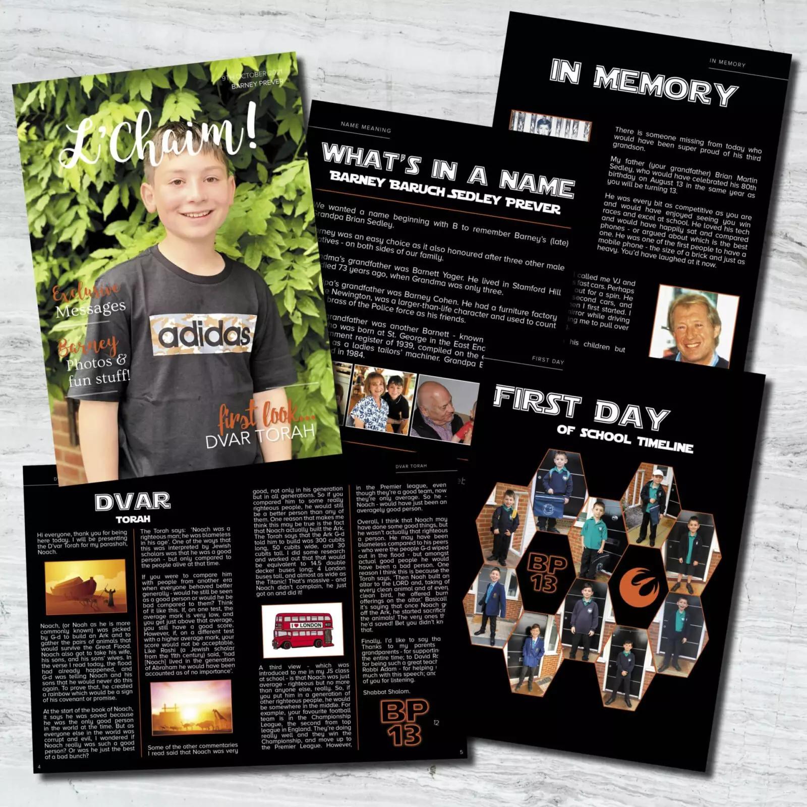 L'Chaim! personalised bar mitzvah magazine