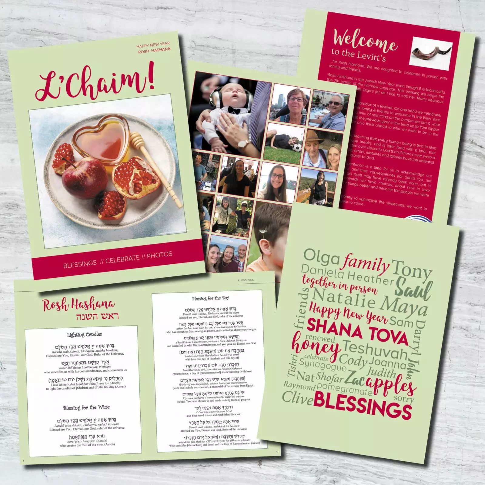 personalised rosh hashana booklet